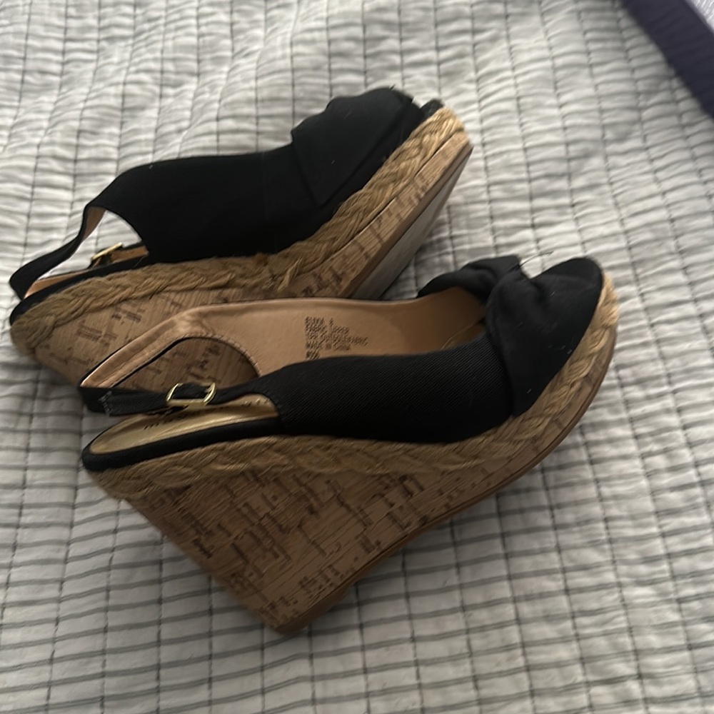 Madden Girl black wedges with box. Size 8